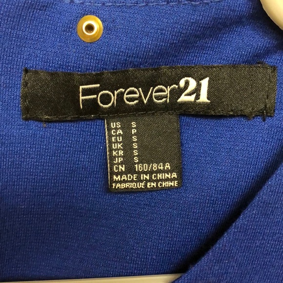 Blue Studded Forever 21 Peplum Top Small - Picture 8 of 8